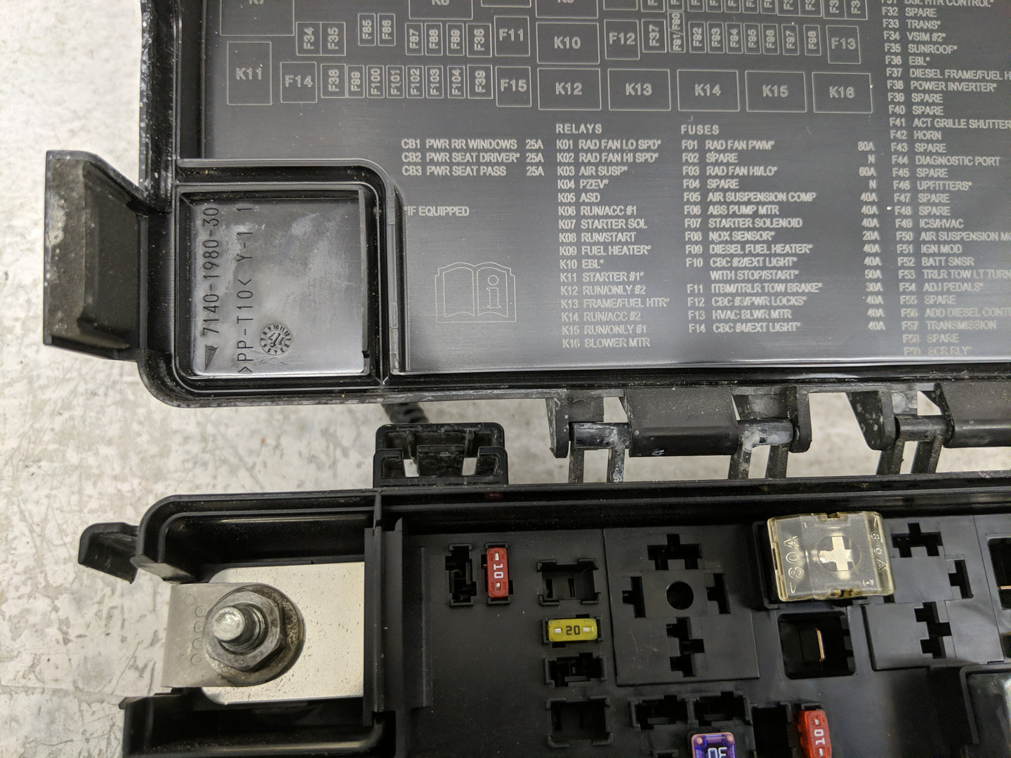2018 Dodge Ram 1500 Fusebox Fuse Box Panel Relay Module Fits OEM Used Auto Parts - Oemusedautoparts1.com
