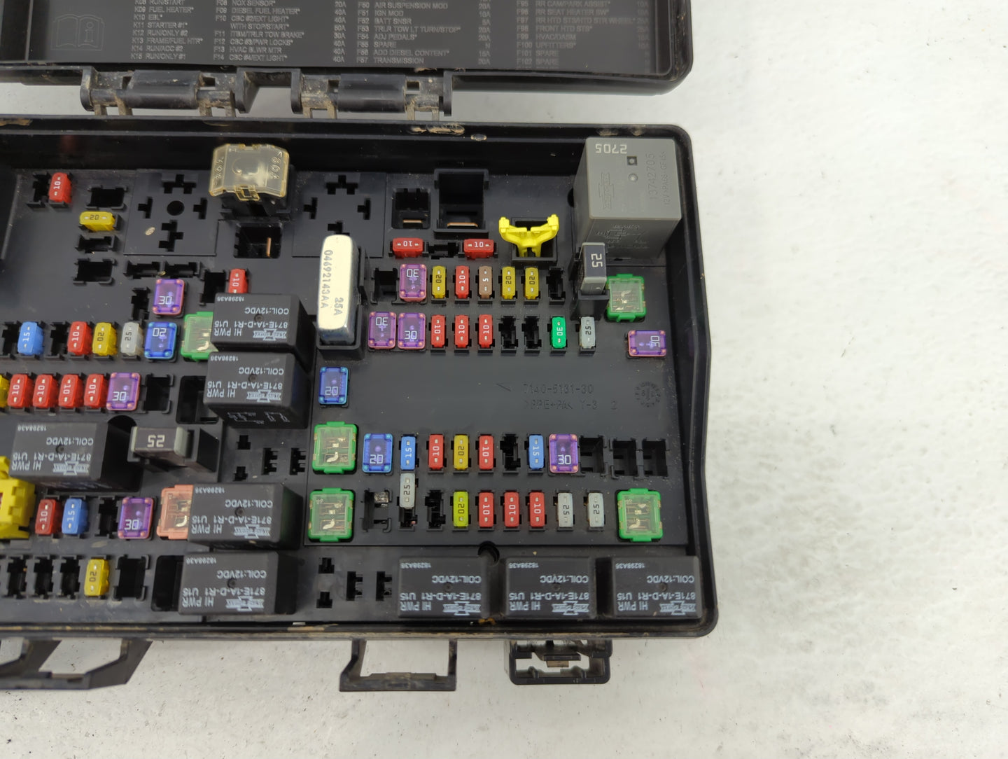2018 Dodge Ram 1500 Fusebox Fuse Box Panel Relay Module P/N:7140-1980-30 Fits OEM Used Auto Parts - Oemusedautoparts1.com