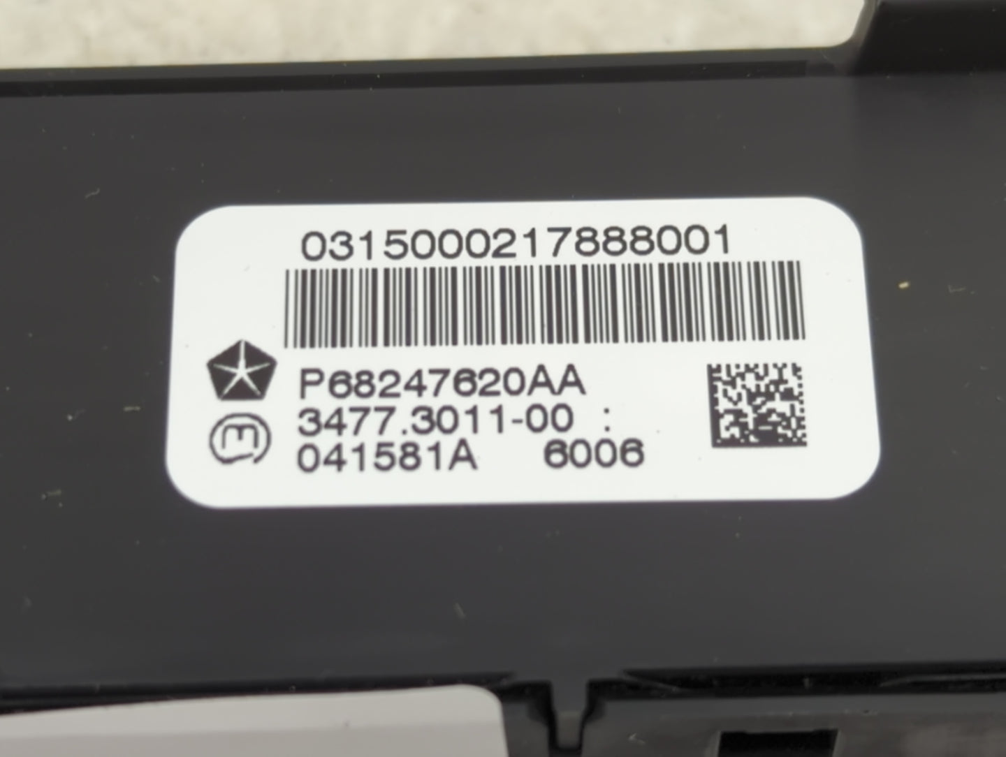 2018 Dodge Ram 1500 Hazard Switch P68247620aa|3477.3011-00 - Oemusedautoparts1.com