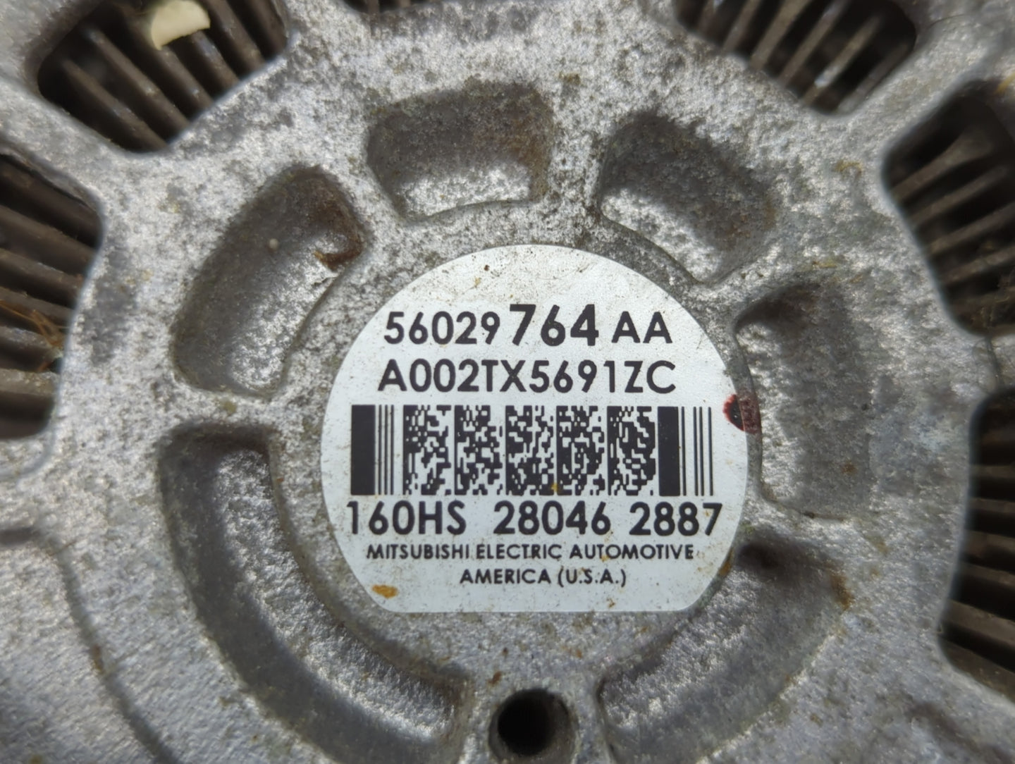 2018 Dodge Ram 1500 Alternator Replacement Generator Charging Assembly Engine OEM P/N:A002TX5691ZC 56029764AA Fits OEM Used 