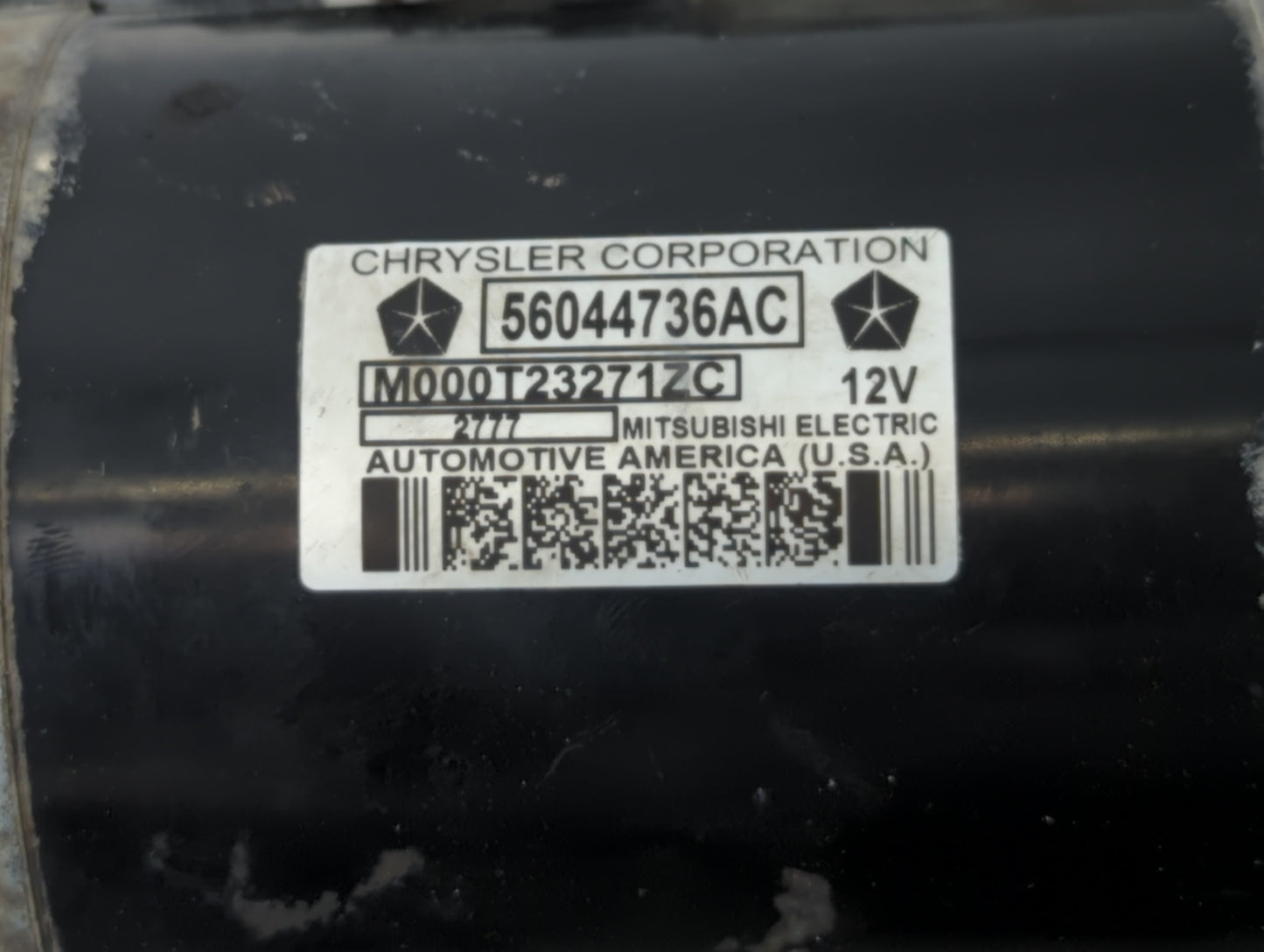 2018 Dodge Ram 1500 Car Starter Motor Solenoid OEM P/N:M000T23271ZC 56044736AC Fits OEM Used Auto Parts - Oemusedautoparts1.