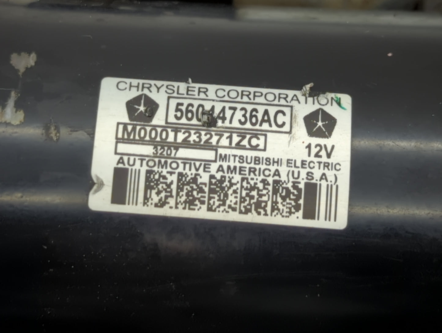 2018 Dodge Ram 1500 Car Starter Motor Solenoid OEM P/N:56014736AC Fits OEM Used Auto Parts - Oemusedautoparts1.com