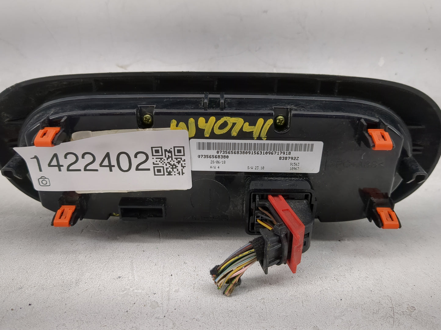 2018 Fiat 500 Climate Control Module Temperature AC/Heater Replacement P/N:07356568380 Fits OEM Used Auto Parts - Oemusedaut