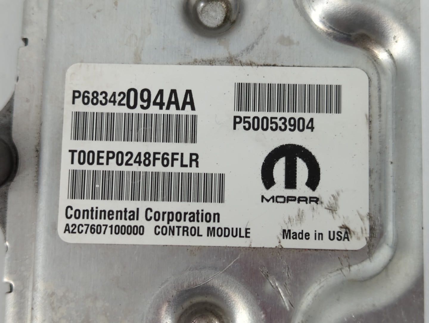 2018 Fiat 500 PCM Engine Control Computer ECU ECM PCU OEM P/N:P68342094AA Fits OEM Used Auto Parts - Oemusedautoparts1.com