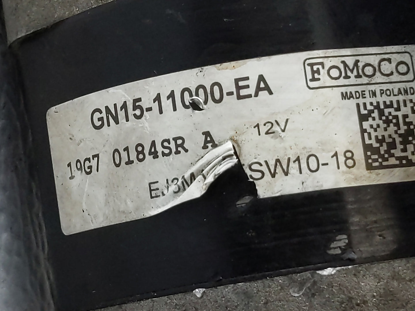 2018-2021 Ford Ecosport Car Starter Motor Solenoid OEM P/N:GN15-11000-EA Fits Fits 2018 2019 2020 2021 OEM Used Auto Parts -