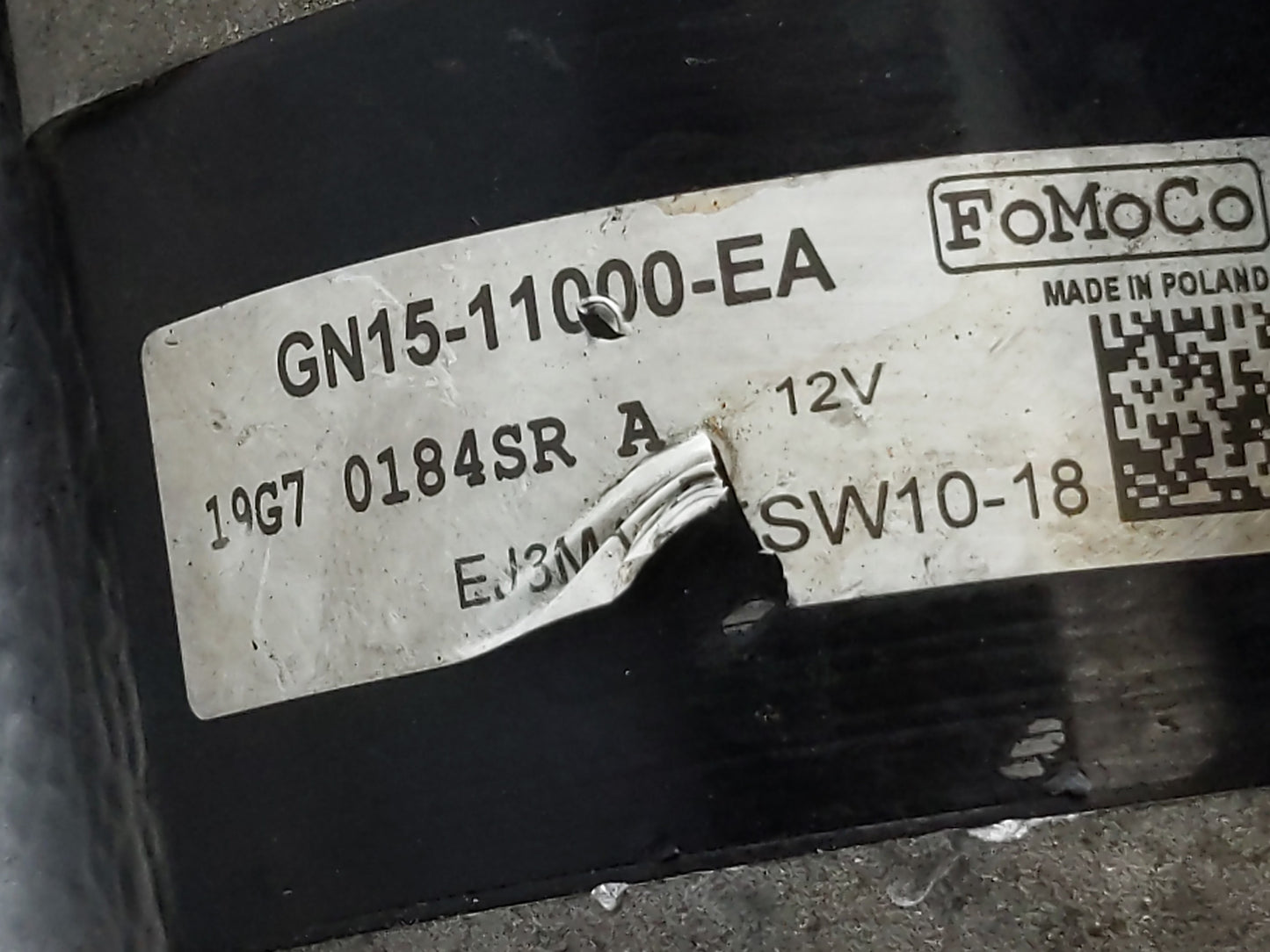 2018-2021 Ford Ecosport Car Starter Motor Solenoid OEM P/N:GN15-11000-EA Fits Fits 2018 2019 2020 2021 OEM Used Auto Parts -