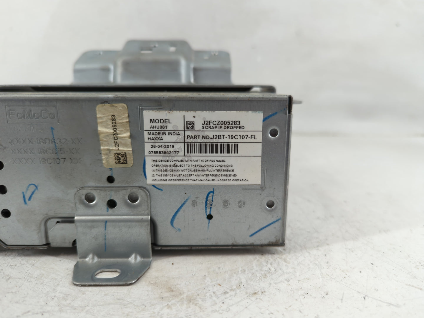 2018-2020 Ford Ecosport Radio AM FM Cd Player Receiver Replacement P/N:J2BT 19C107 FL Fits Fits 2018 2019 2020 OEM Used Auto