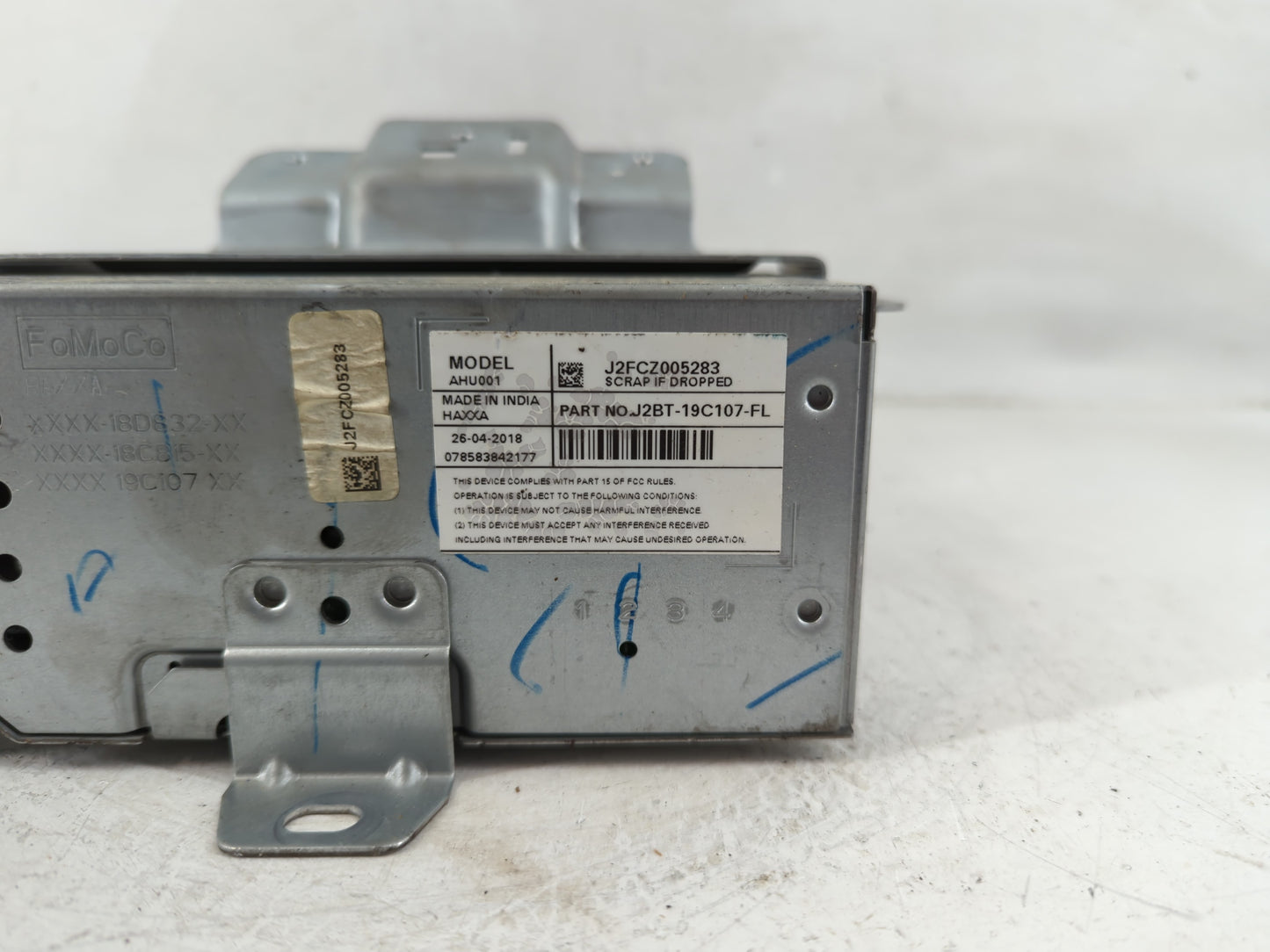 2018-2020 Ford Ecosport Radio AM FM Cd Player Receiver Replacement P/N:J2BT 19C107 FL Fits Fits 2018 2019 2020 OEM Used Auto