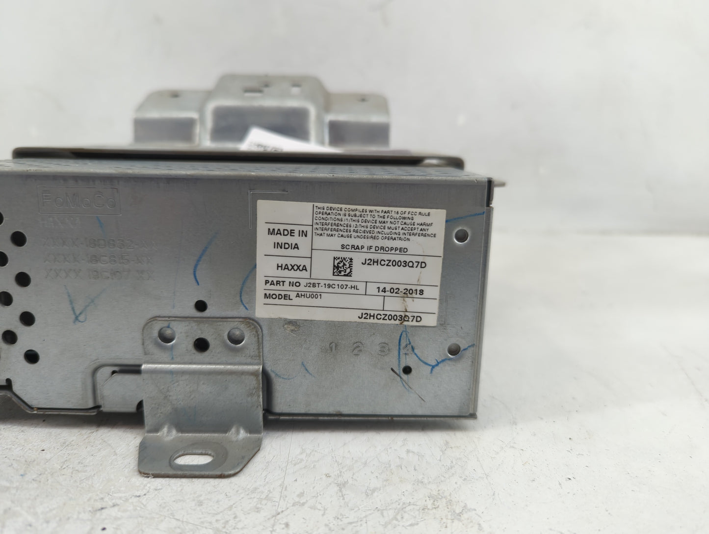 2018-2019 Ford Ecosport Radio AM FM Cd Player Receiver Replacement P/N:J2BT-19C107-HL Fits Fits 2018 2019 OEM Used Auto Part