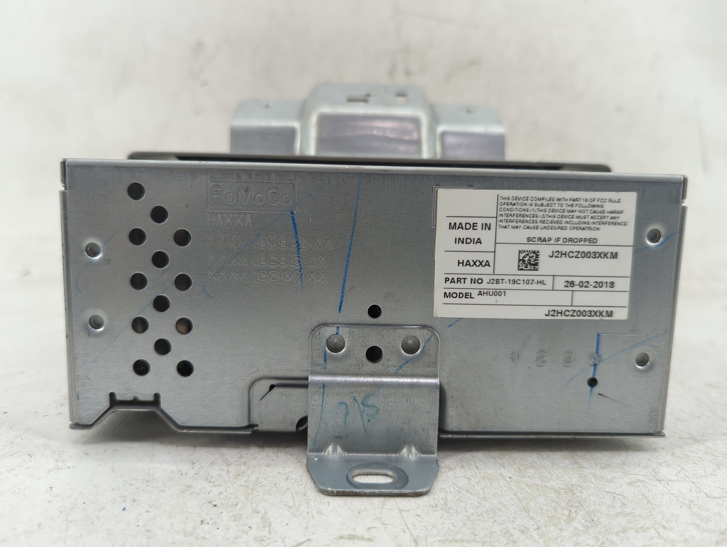 2018-2019 Ford Ecosport Radio AM FM Cd Player Receiver Replacement P/N:J2BT-19C107-HL Fits Fits 2018 2019 OEM Used Auto Part
