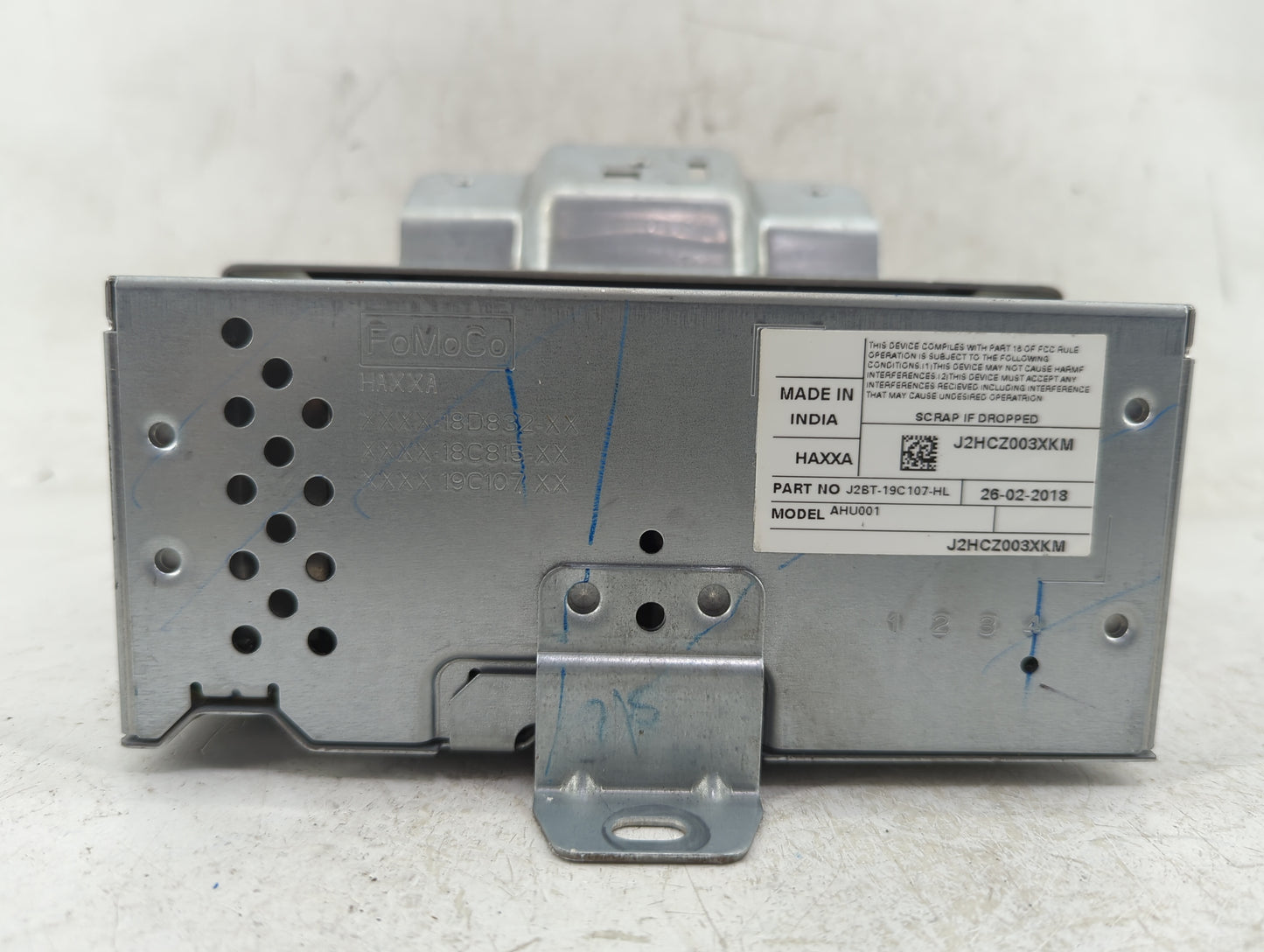 2018-2019 Ford Ecosport Radio AM FM Cd Player Receiver Replacement P/N:J2BT-19C107-HL Fits Fits 2018 2019 OEM Used Auto Part