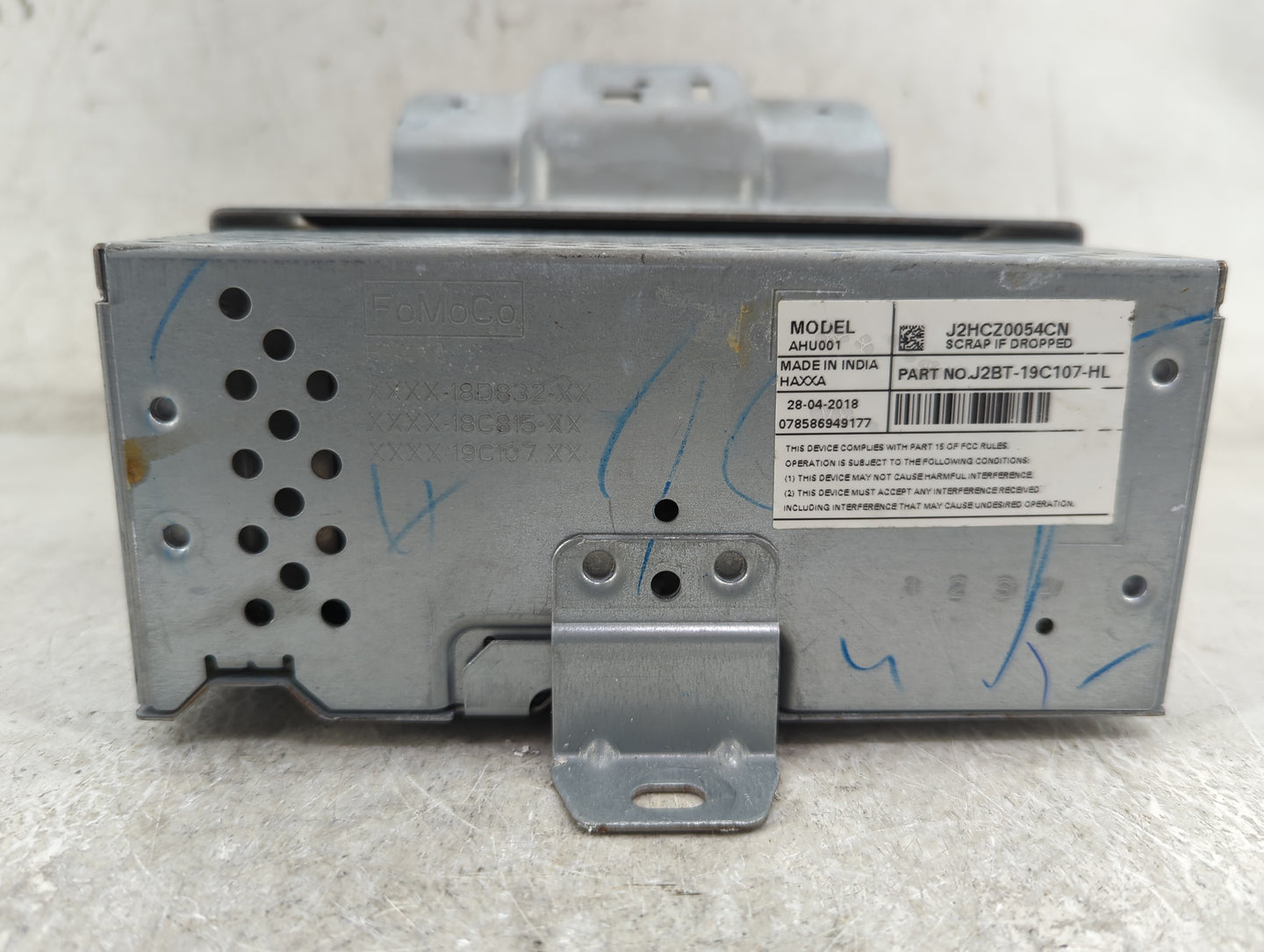 2018-2022 Ford Ecosport Radio AM FM Cd Player Receiver Replacement P/N:J2BT-19C107-HL Fits Fits 2018 2019 2020 2021 2022 OEM