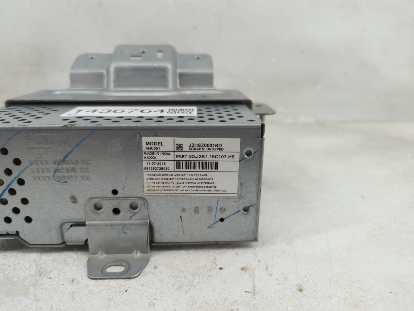 2018 Ford Ecosport Radio AM FM Cd Player Receiver Replacement Fits OEM Used Auto Parts - Oemusedautoparts1.com