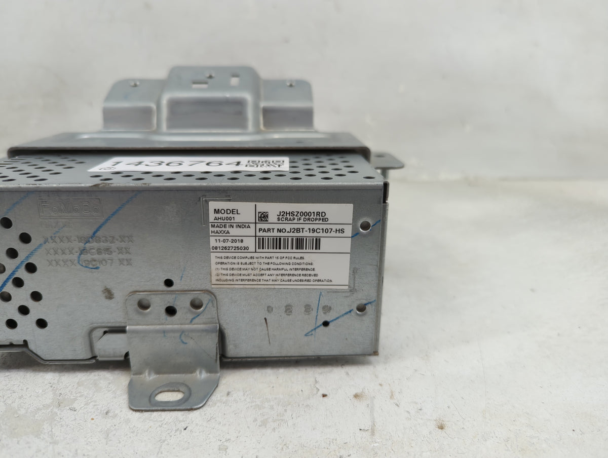 2018-2019 Ford Ecosport Radio AM FM Cd Player Receiver Replacement P/N:J2BT-19C107-HS Fits Fits 2018 2019 OEM Used Auto Part