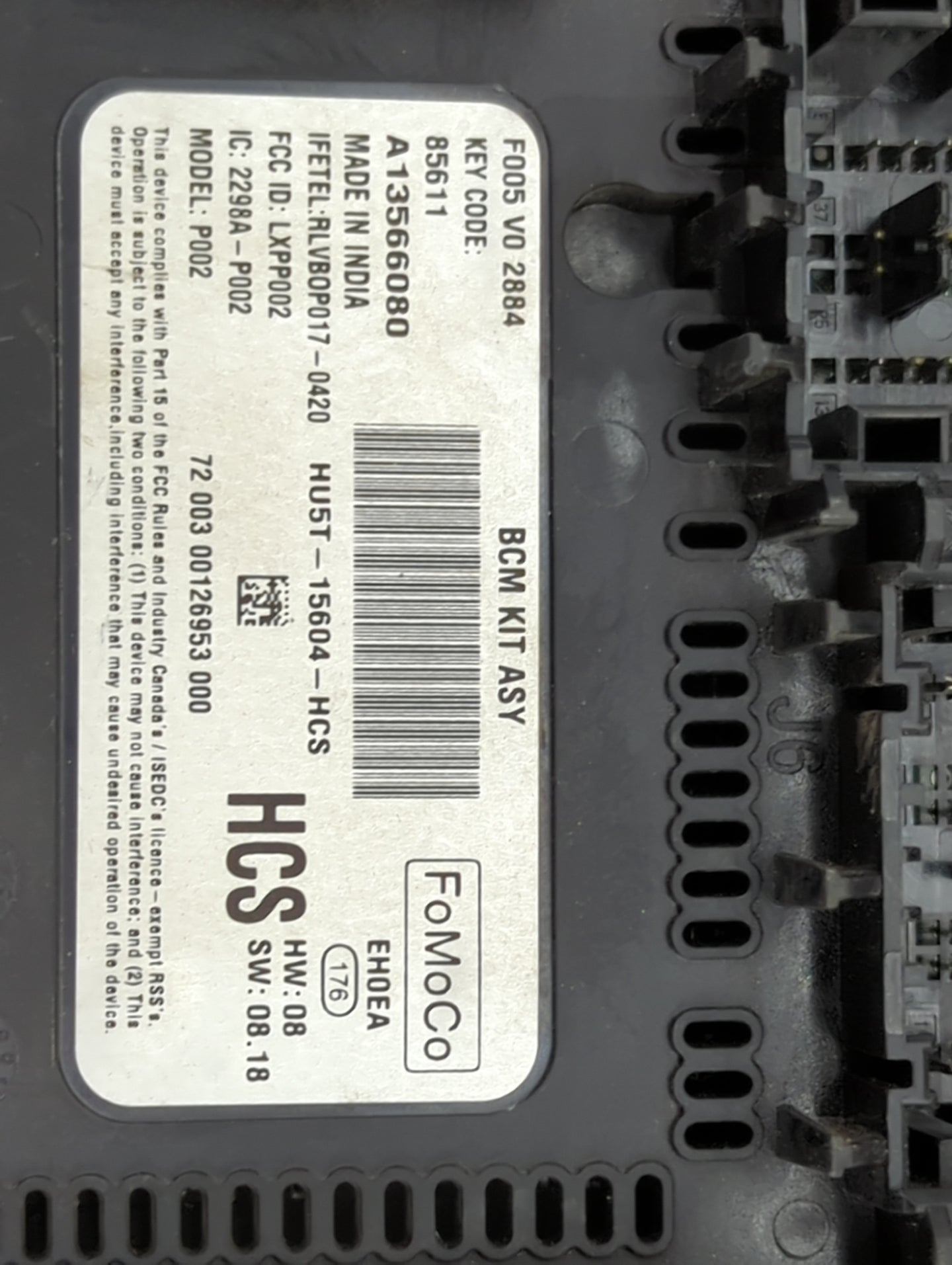 2018-2022 Ford Ecosport Body Control Module Bcm Inner Cabin Fuse Box - Oemusedautoparts1.com