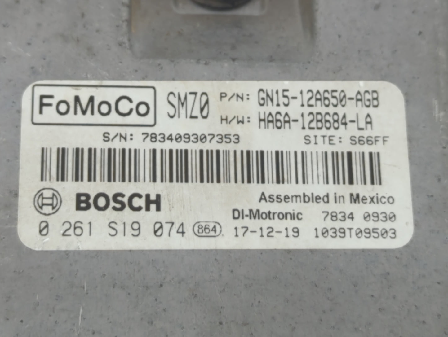 2018-2021 Ford Ecosport PCM Engine Control Computer ECU ECM PCU OEM P/N:GN15-12A650-AGB Fits Fits 2018 2019 2020 2021 OEM Us