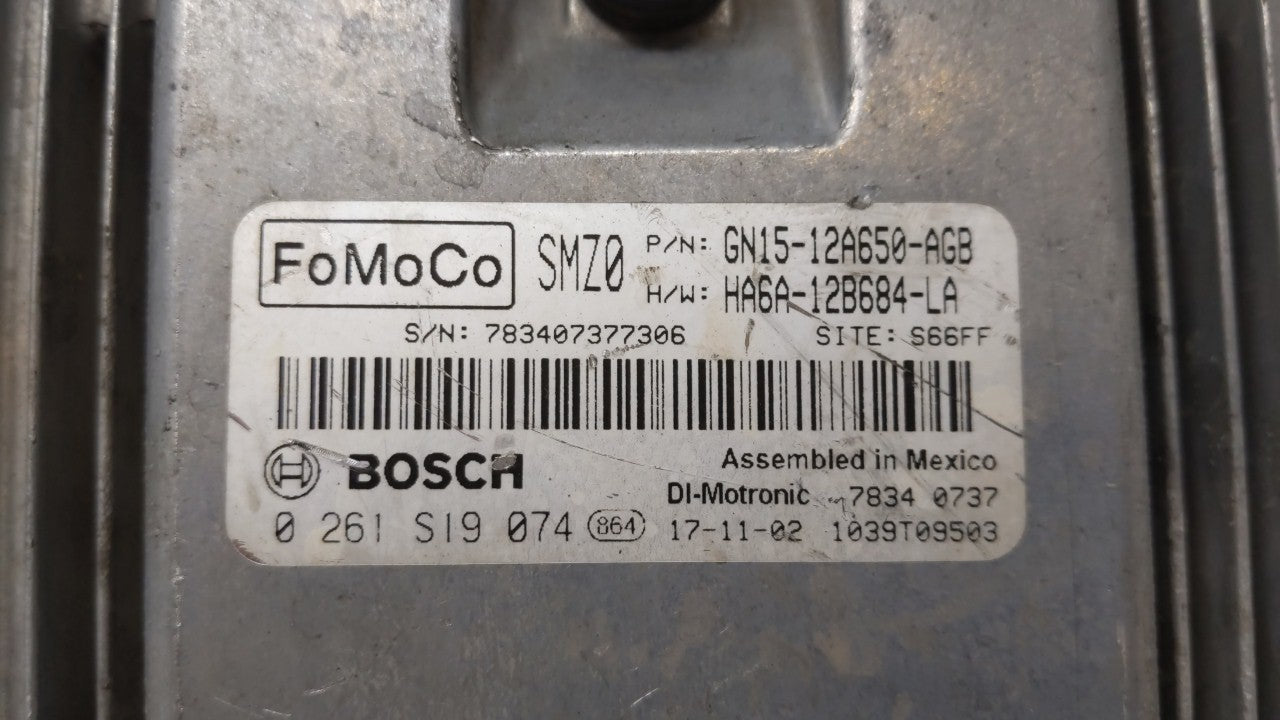 2018 Ford Ecosport PCM Engine Control Computer ECU ECM PCU OEM P/N:GN15-12A650-AGB Fits OEM Used Auto Parts - Oemusedautopar
