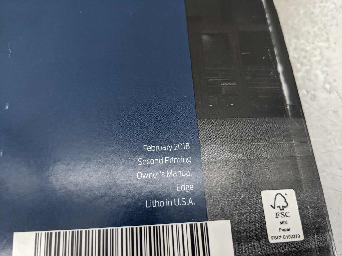 2018 Ford Edge Owners Manual Book Guide OEM Used Auto Parts - Oemusedautoparts1.com