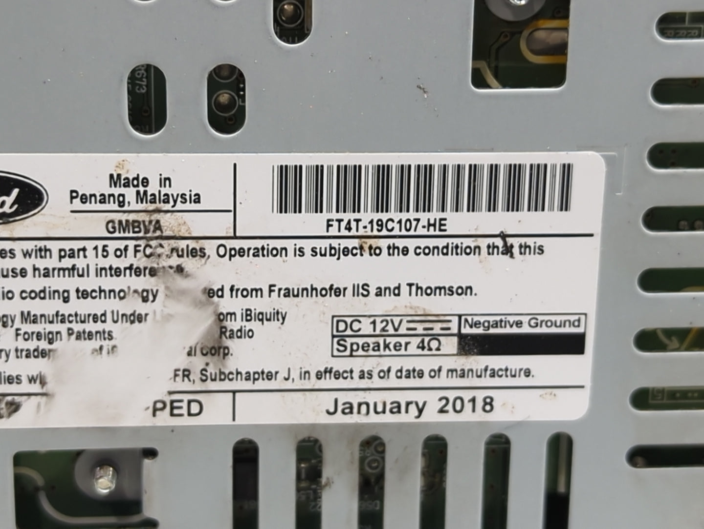 2015-2018 Ford Edge Radio AM FM Cd Player Receiver Replacement P/N:FT4T-19C107-HE Fits Fits 2015 2016 2017 2018 OEM Used Aut