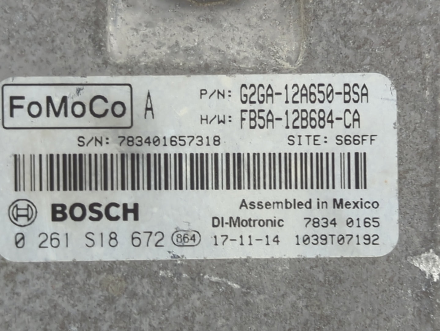 2015-2018 Ford Edge PCM Engine Control Computer ECU ECM PCU OEM P/N:G2GA-12A650-BSA FB5A-12B684-CA Fits OEM Used Auto Parts 