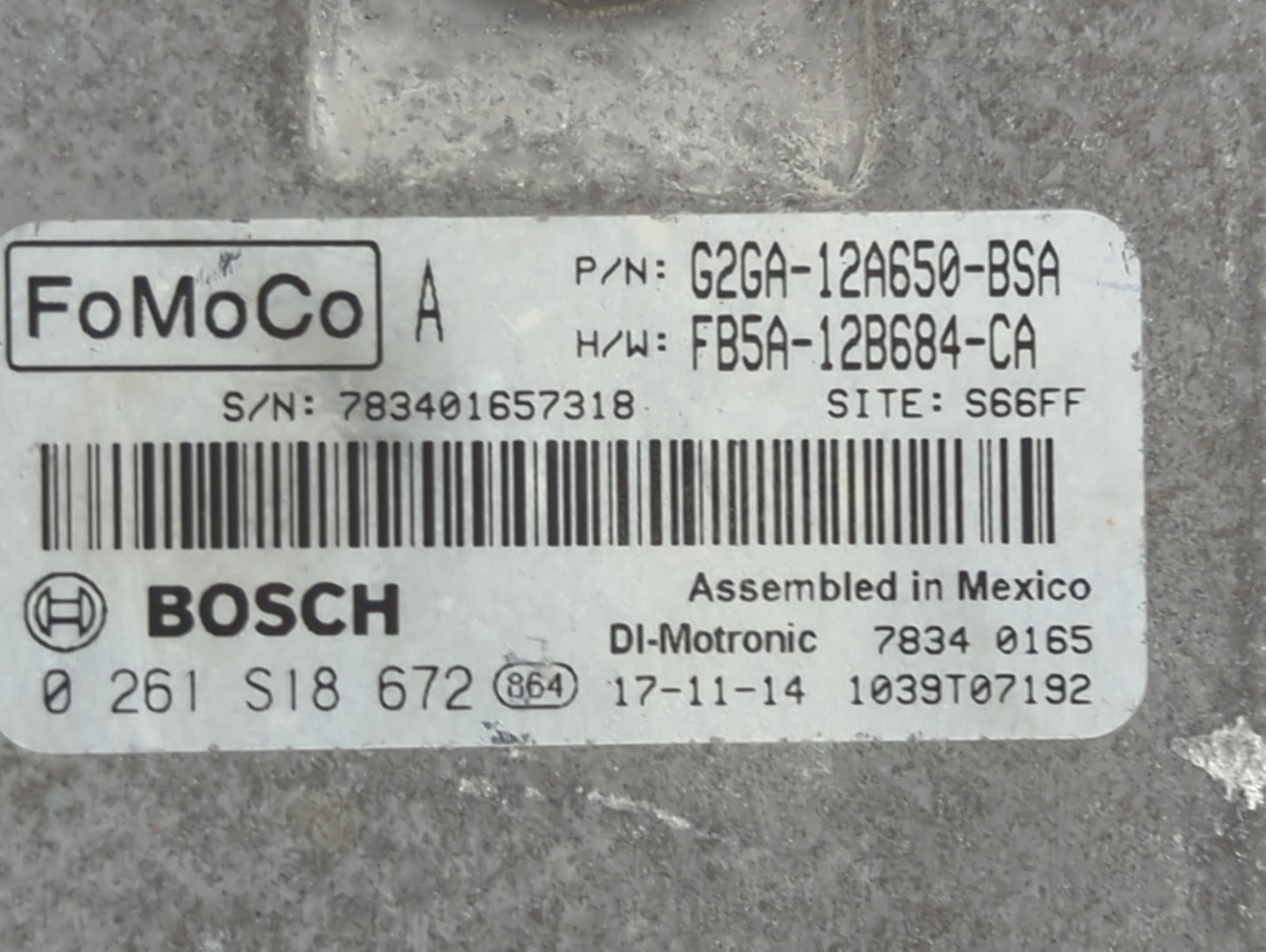 2015-2018 Ford Edge PCM Engine Control Computer ECU ECM PCU OEM P/N:G2GA-12A650-BSA FB5A-12B684-CA Fits OEM Used Auto Parts 