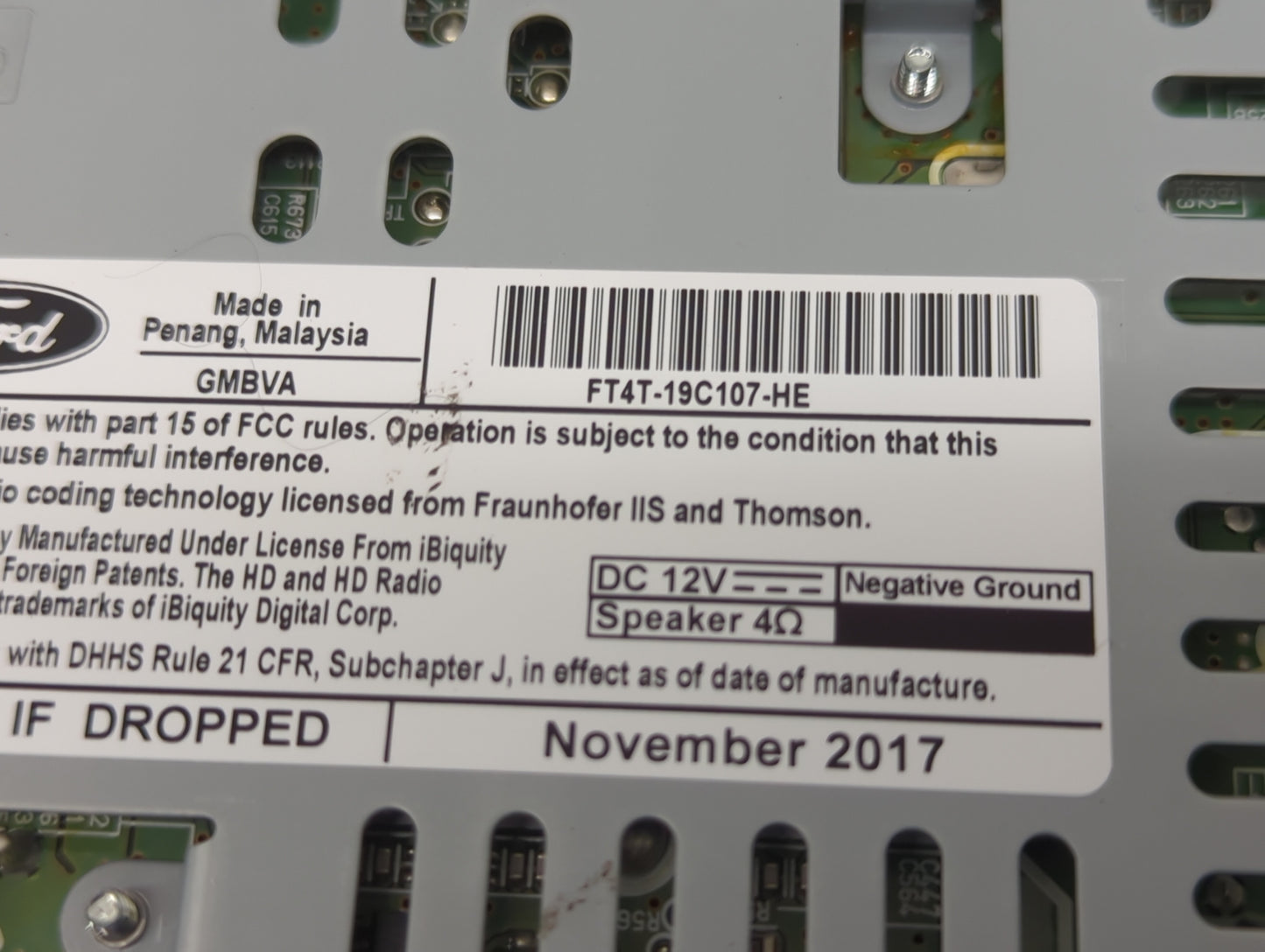2016-2018 Ford Edge Radio AM FM Cd Player Receiver Replacement P/N:FT4T-19C107-HE GMBVA, EM2T-1 Fits Fits 2016 2017 2018 OEM