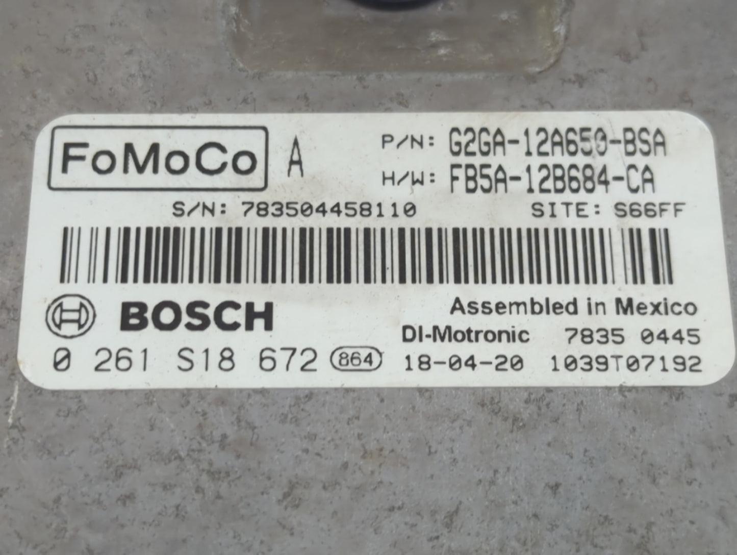 2015-2018 Ford Edge PCM Engine Control Computer ECU ECM PCU OEM P/N:G2GA-12A650-BSA FB5A-12B684-CA Fits OEM Used Auto Parts 