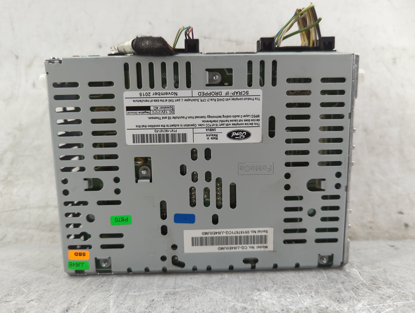 2015-2018 Ford Edge Radio AM FM Cd Player Receiver Replacement P/N:FT4T-19C107-FD GMBVA Fits Fits 2015 2016 2017 2018 OEM Us