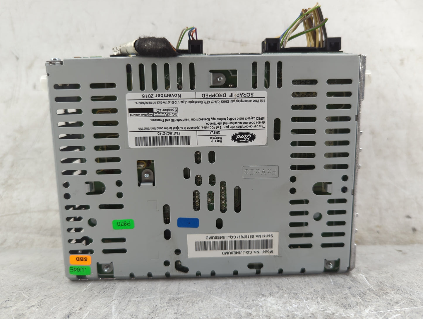 2015-2018 Ford Edge Radio AM FM Cd Player Receiver Replacement P/N:FT4T-19C107-FD GMBVA Fits Fits 2015 2016 2017 2018 OEM Us