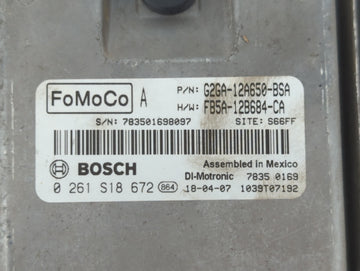 2015-2018 Ford Edge PCM Engine Control Computer ECU ECM PCU OEM P/N:F2GA-12A650-BPC F2GA-12A650-AEF Fits OEM Used Auto Parts