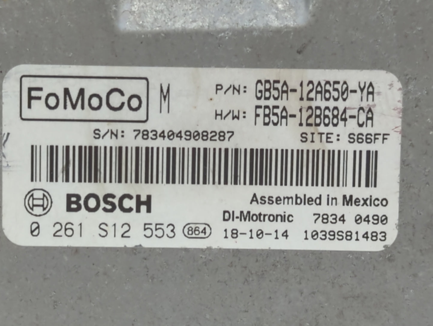 2015-2018 Ford Edge PCM Engine Control Computer ECU ECM PCU OEM P/N:FB5A-12B684-CA G2GA-12A650-BSA Fits OEM Used Auto Parts 