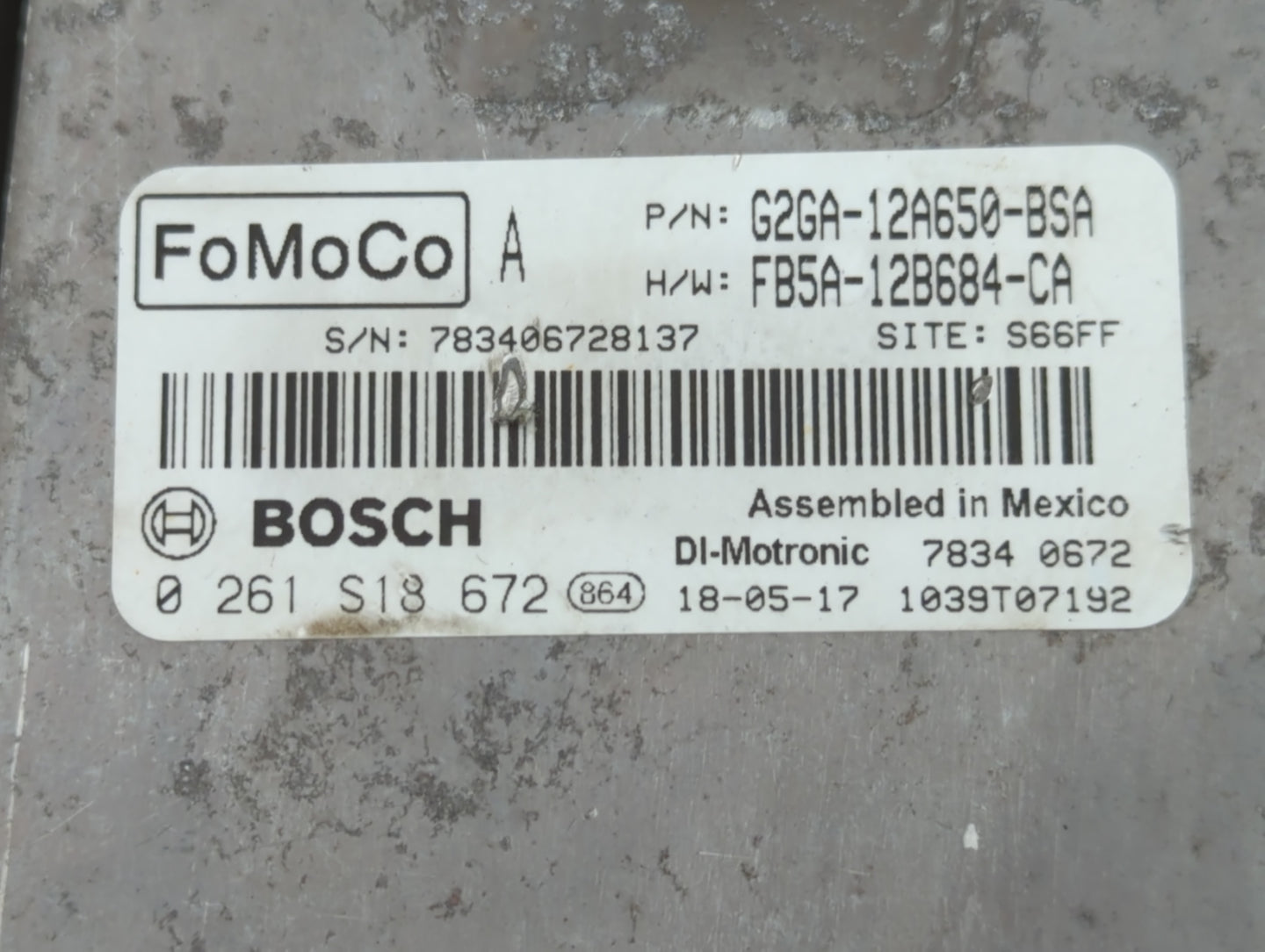 2015-2018 Ford Edge PCM Engine Control Computer ECU ECM PCU OEM P/N:FB5A-12B684-CA G2GA-12A650-BSA Fits OEM Used Auto Parts 