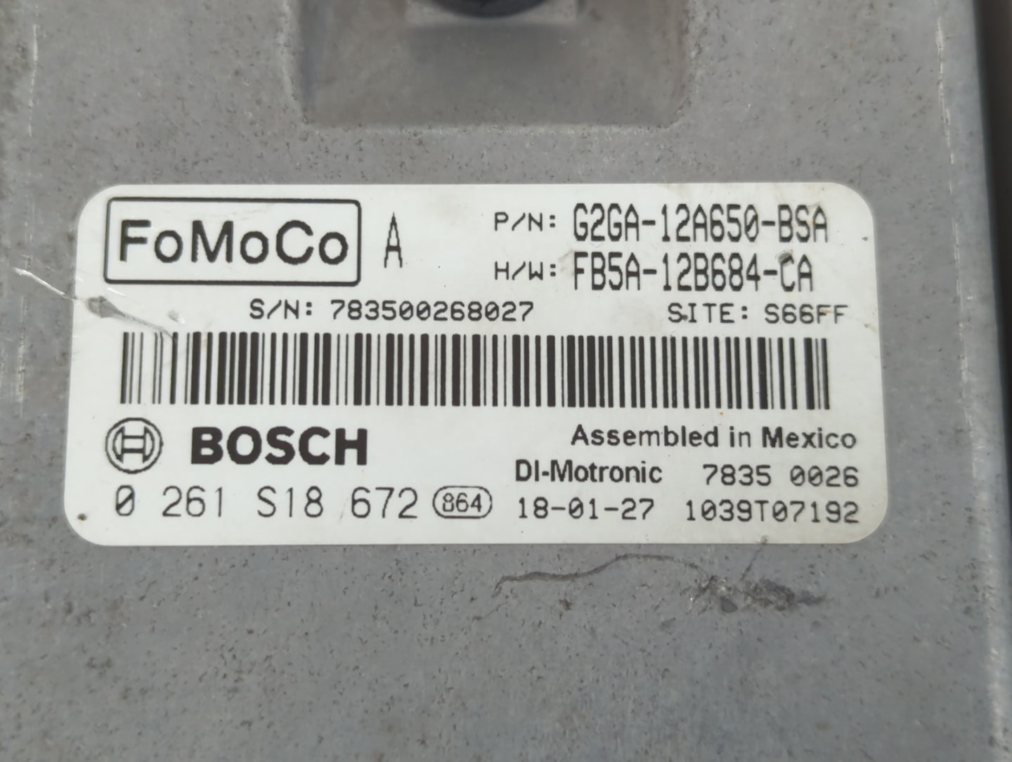 2015-2018 Ford Edge PCM Engine Control Computer ECU ECM PCU OEM P/N:FB5A-12B684-CA G2GA-12A650-BSA Fits OEM Used Auto Parts 