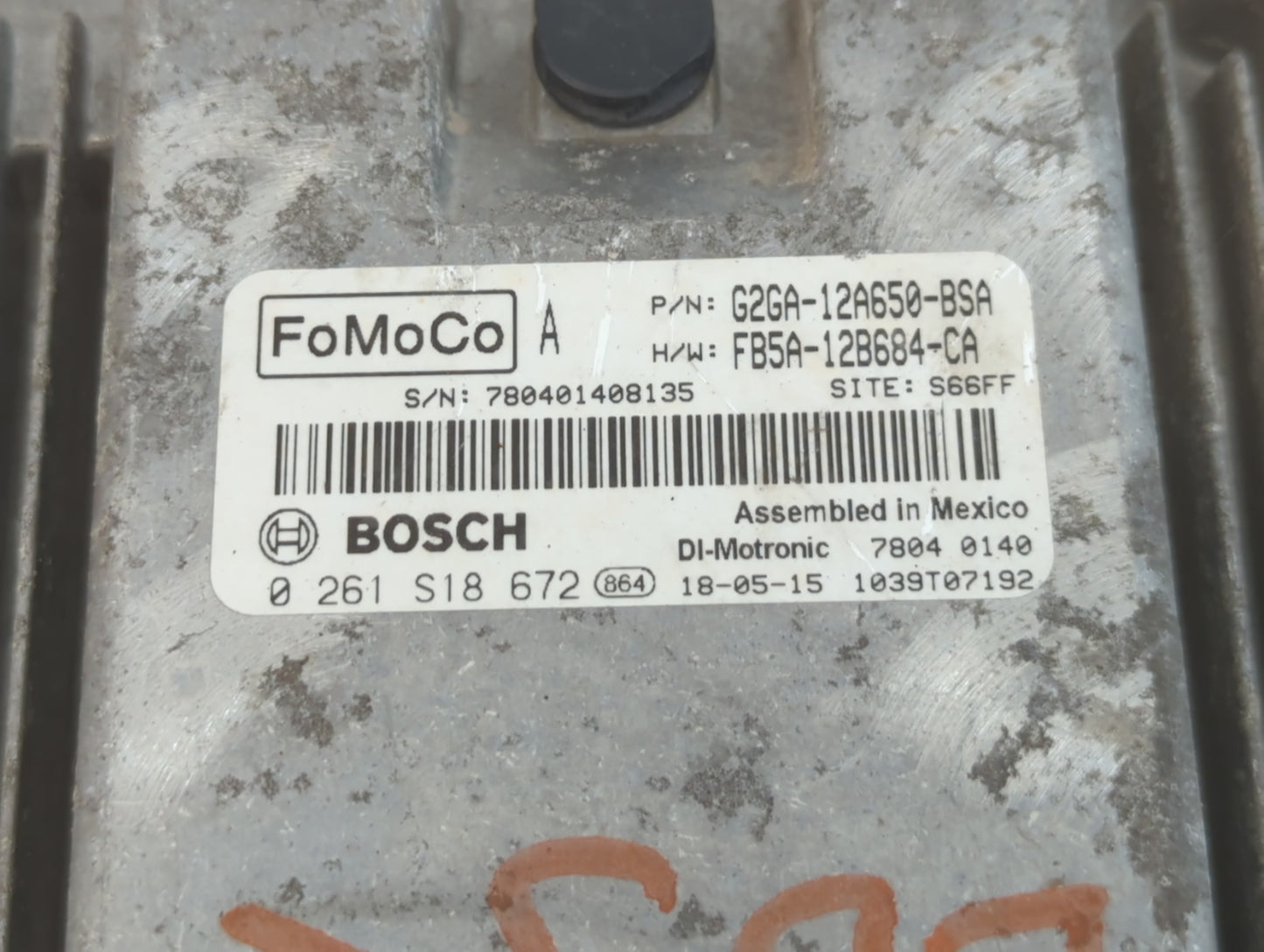 2015-2018 Ford Edge PCM Engine Control Computer ECU ECM PCU OEM P/N:0 261 S18 672 FB5A-12B684-CA Fits OEM Used Auto Parts - 