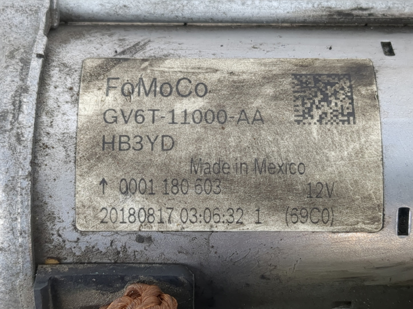 2017-2019 Ford Escape Car Starter Motor Solenoid OEM P/N:GV6T-11000-AA Fits Fits 2017 2018 2019 2020 2021 2022 OEM Used Auto