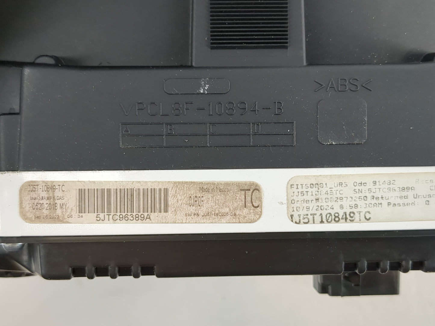 2018 Ford Escape Instrument Cluster Speedometer Gauges P/N:JJ5T-10849-TD Fits OEM Used Auto Parts - Oemusedautoparts1.com