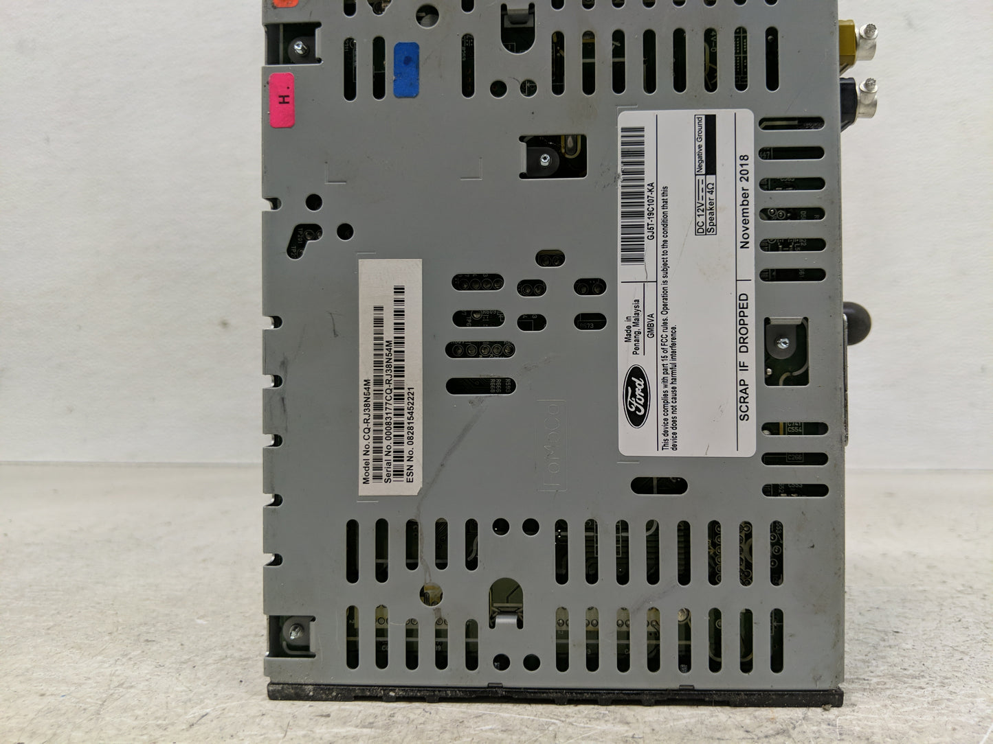 2015-2019 Ford Escape Radio AM FM Cd Player Receiver Replacement P/N:GJ5T-19C107-KA GJ5T-19C107-DD Fits OEM Used Auto Parts 
