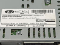 2017-2019 Ford Escape Radio AM FM Cd Player Receiver Replacement P/N:GJ5T-19C107-BE Fits Fits 2017 2018 2019 OEM Used Auto P