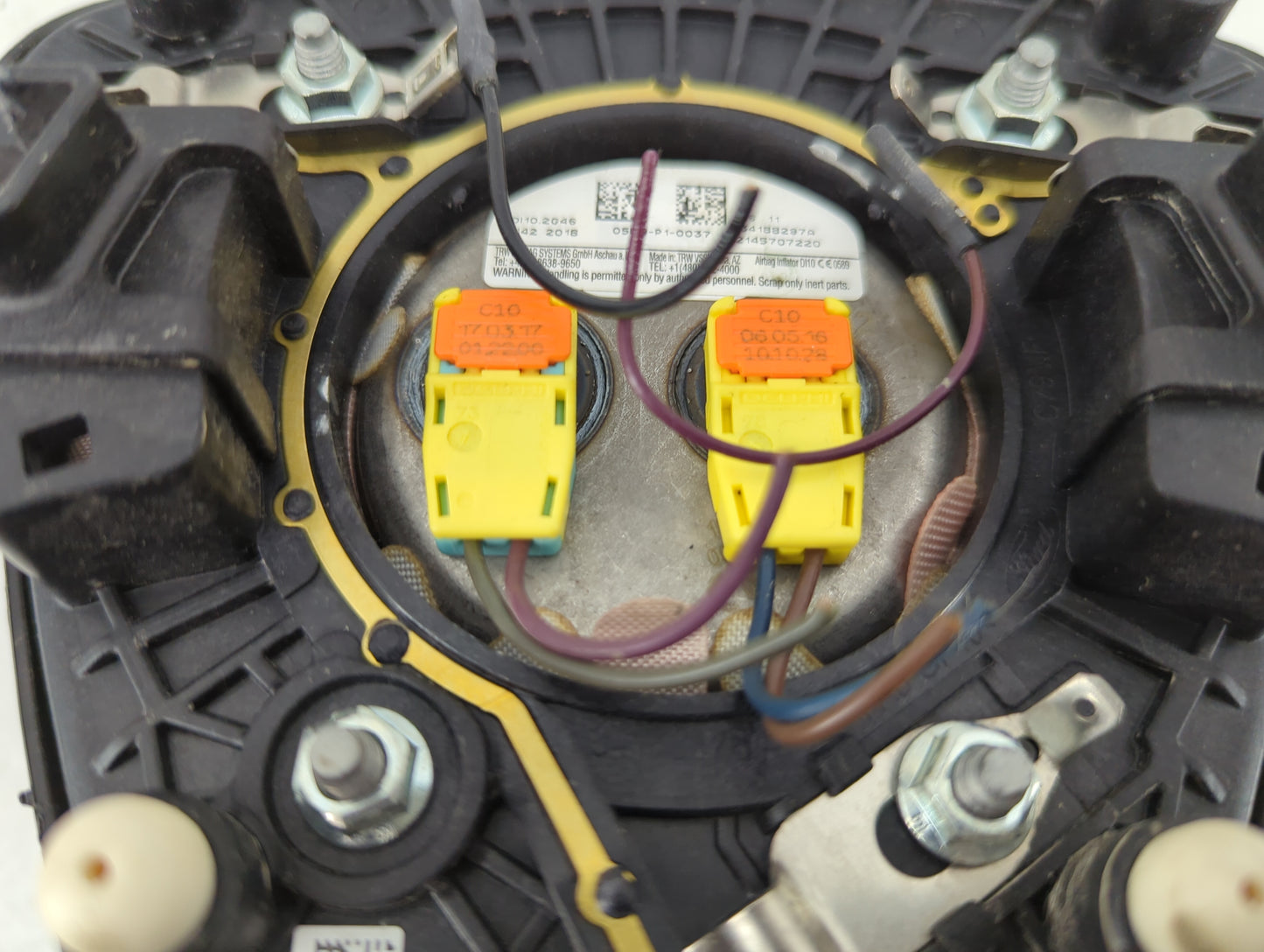 2017-2019 Ford Escape Air Bag Driver Left Steering Wheel Mounted P/N:GJ54 A043B13 AC3ZHE Fits Fits 2017 2018 2019 OEM Used A