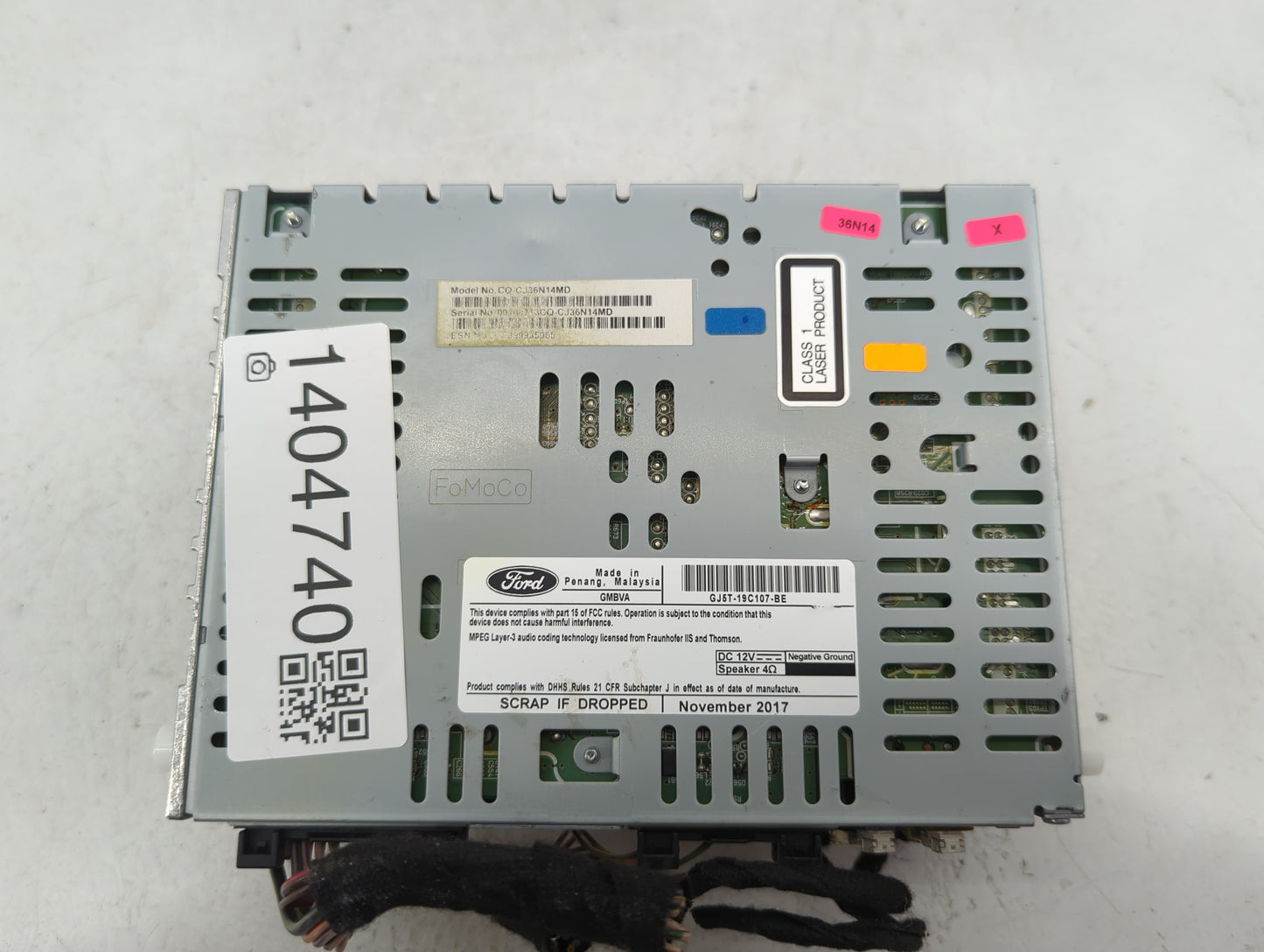 2015-2019 Ford Escape Radio AM FM Cd Player Receiver Replacement P/N:GJ5T-19C107-BE Fits Fits 2015 2016 2017 2018 2019 OEM U