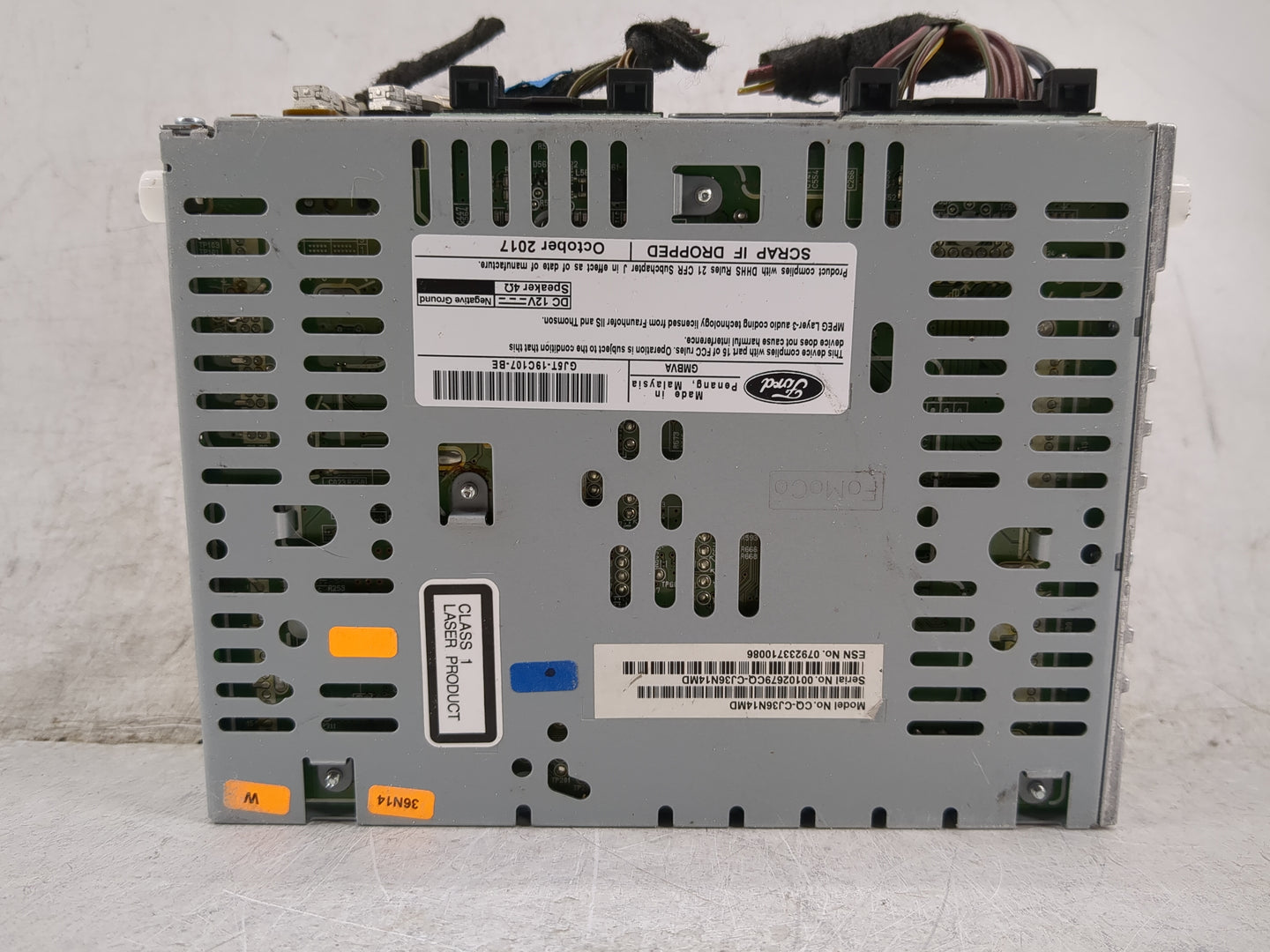 2017-2019 Ford Escape Radio AM FM Cd Player Receiver Replacement P/N:GJ5T-19C107-BE Fits Fits 2017 2018 2019 OEM Used Auto P