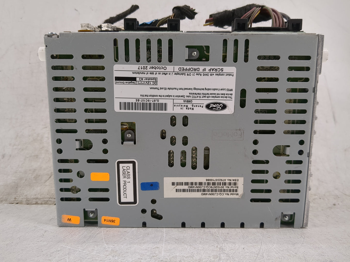 2017-2019 Ford Escape Radio AM FM Cd Player Receiver Replacement P/N:GJ5T-19C107-BE Fits Fits 2017 2018 2019 OEM Used Auto P