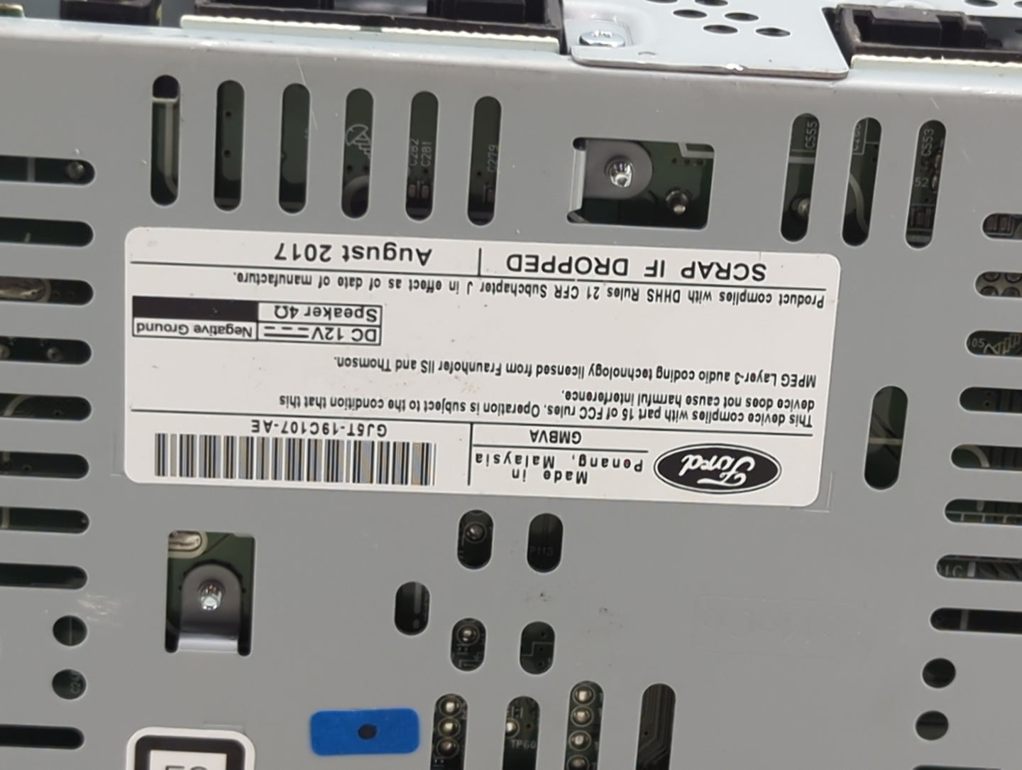 2017-2019 Ford Escape Radio AM FM Cd Player Receiver Replacement P/N:GJ5T-19C107-AE CQ-CJ36N04MD Fits Fits 2017 2018 2019 OE