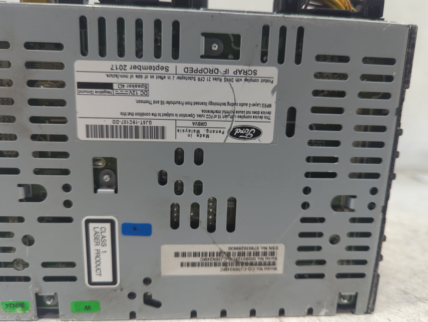 2017-2019 Ford Escape Radio AM FM Cd Player Receiver Replacement P/N:GJ5T-19C107-DD GJ5T-19C107-AE Fits Fits 2017 2018 2019 