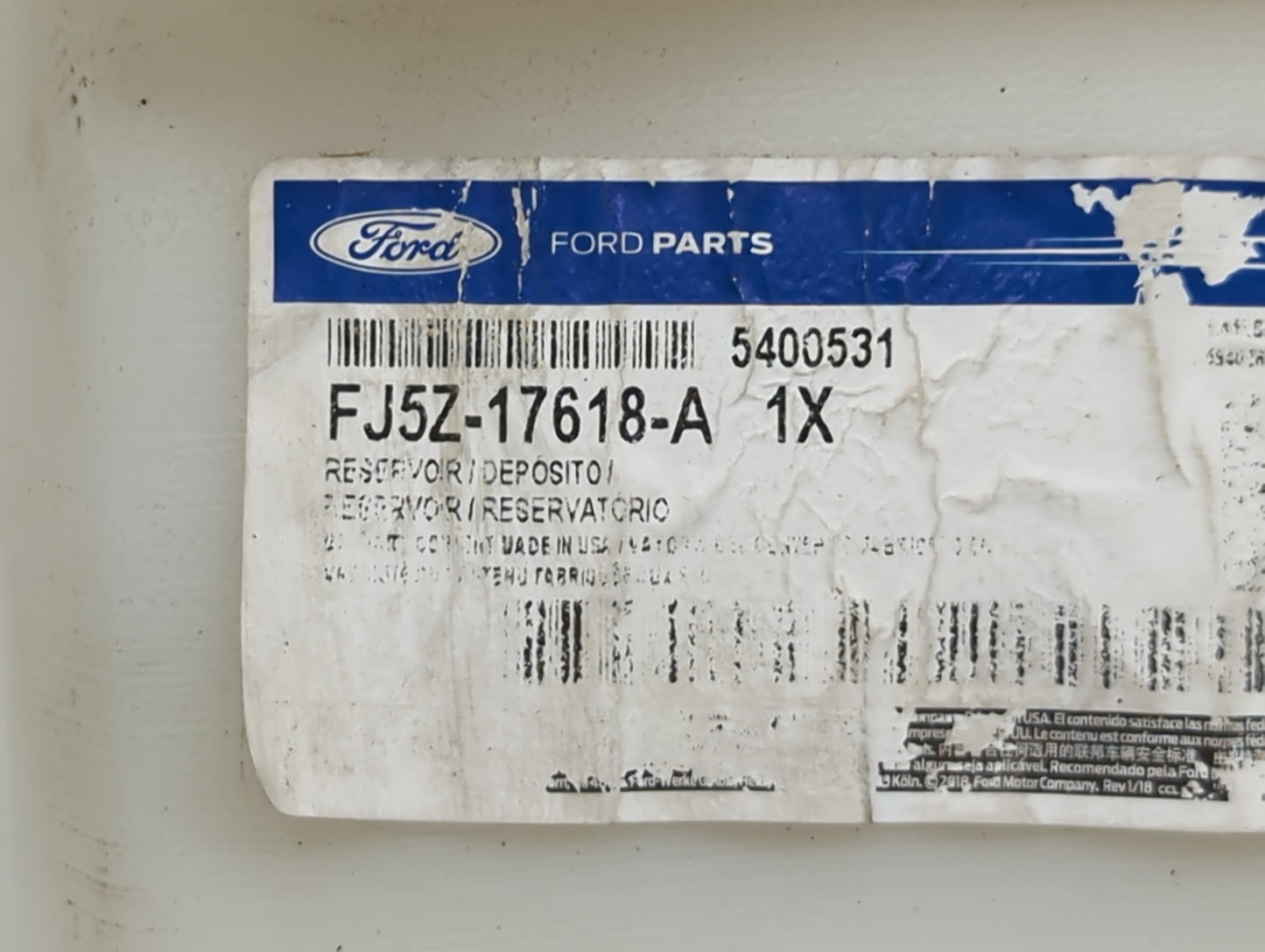 2015-2019 Ford Escape Windshield Washer Fluid Reservoir Bottle Oem 1474048 - Oemusedautoparts1.com