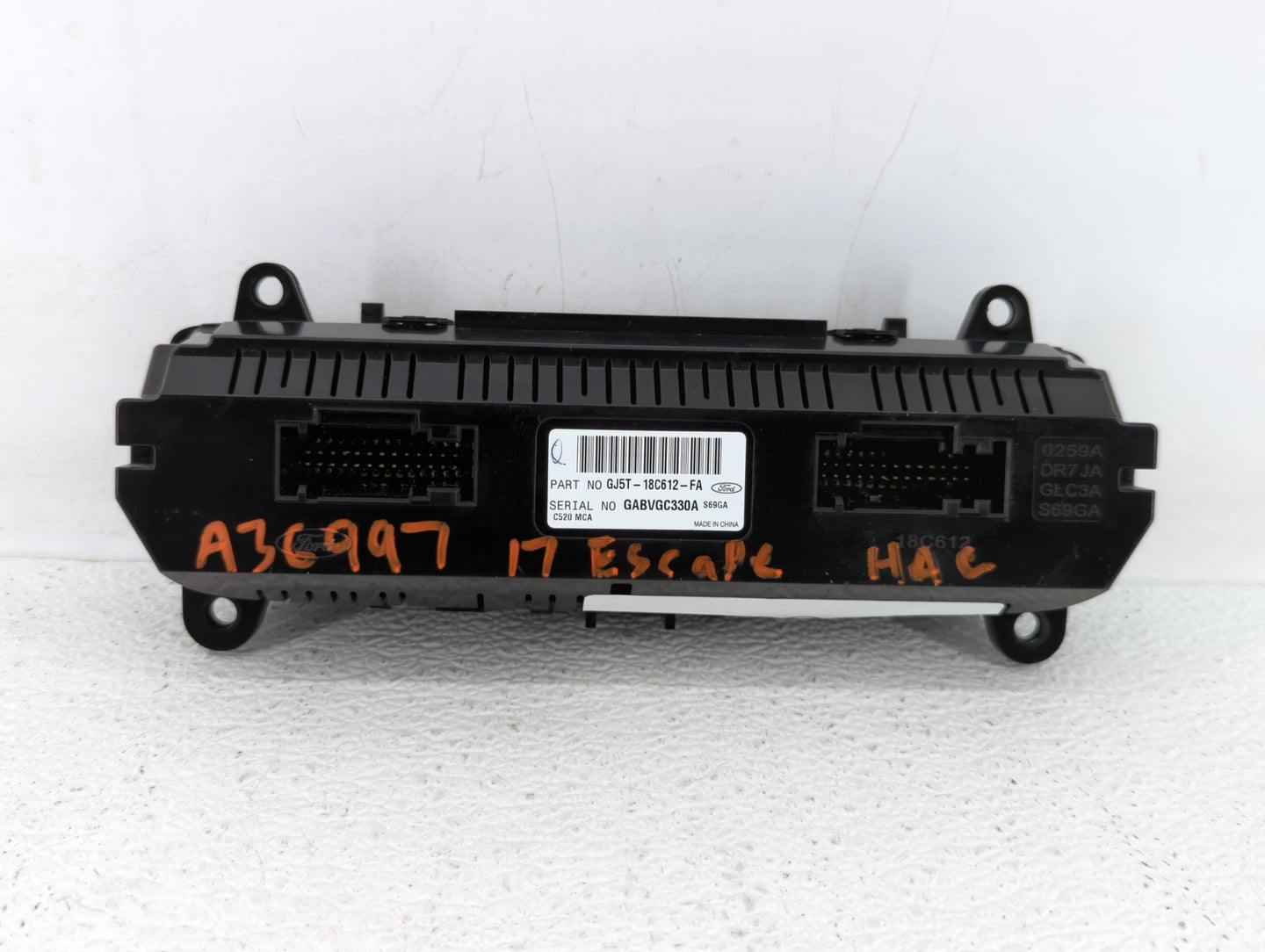 2017 Ford Escape Climate Control Module Temperature AC/Heater Replacement P/N:GJ5T-18C612-EA GJ5T-18C612-FA, GJ5T-18C612-CH 