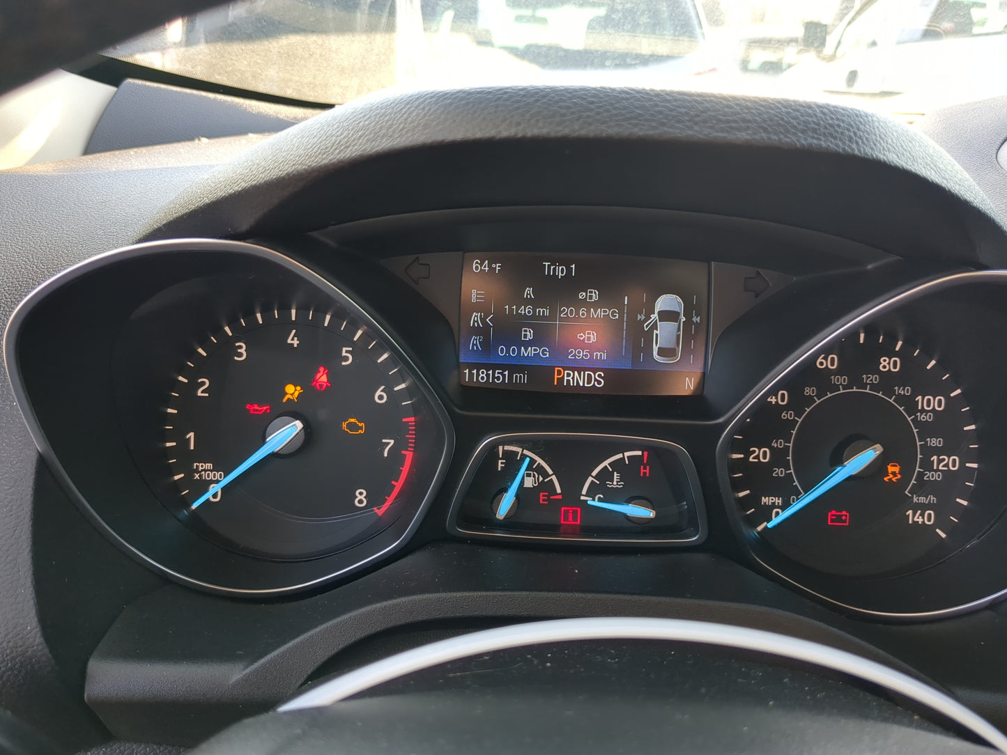 2018 Ford Escape Instrument Cluster Speedometer Gauges Miles:118K Fits OEM Used Auto Parts - Oemusedautoparts1.com