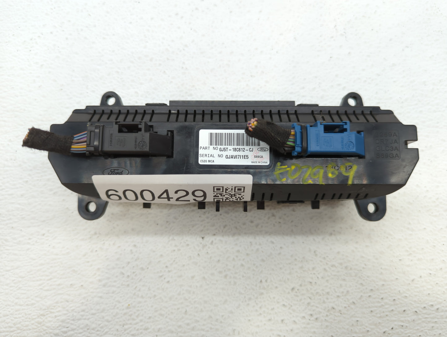 2018-2019 Ford Escape Climate Control Module Temperature AC/Heater Replacement P/N:GJ5T-18C612-CJ Fits Fits 2018 2019 OEM Us