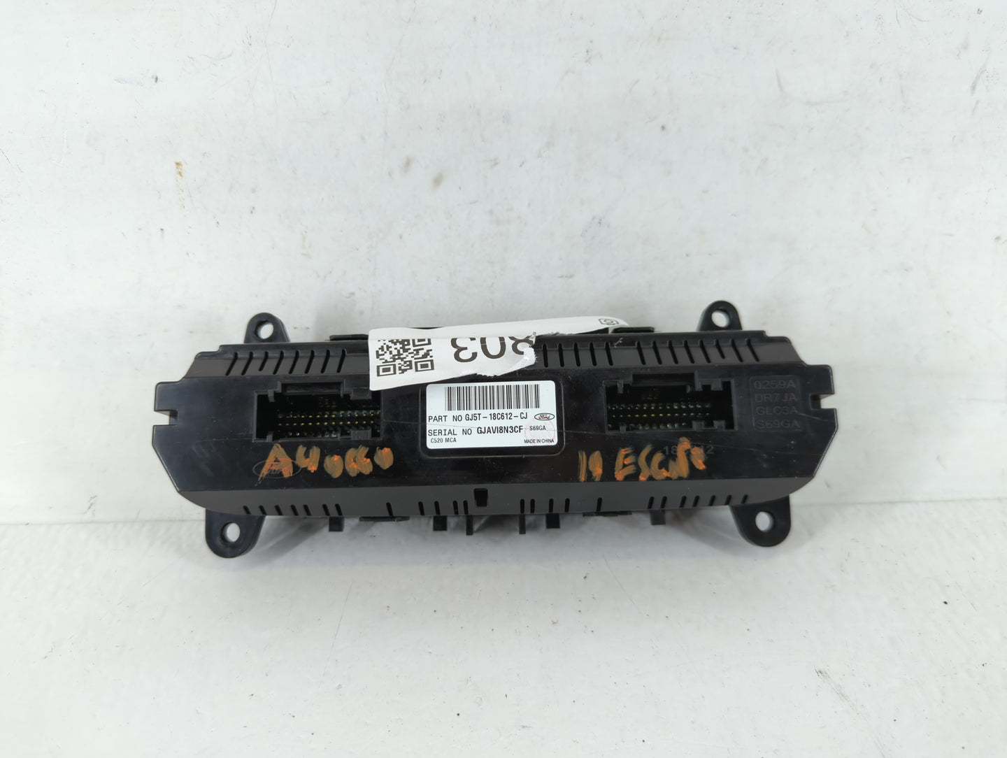 2018-2019 Ford Escape Climate Control Module Temperature AC/Heater Replacement P/N:GJ5T-18C612-CJ Fits Fits 2018 2019 OEM Us