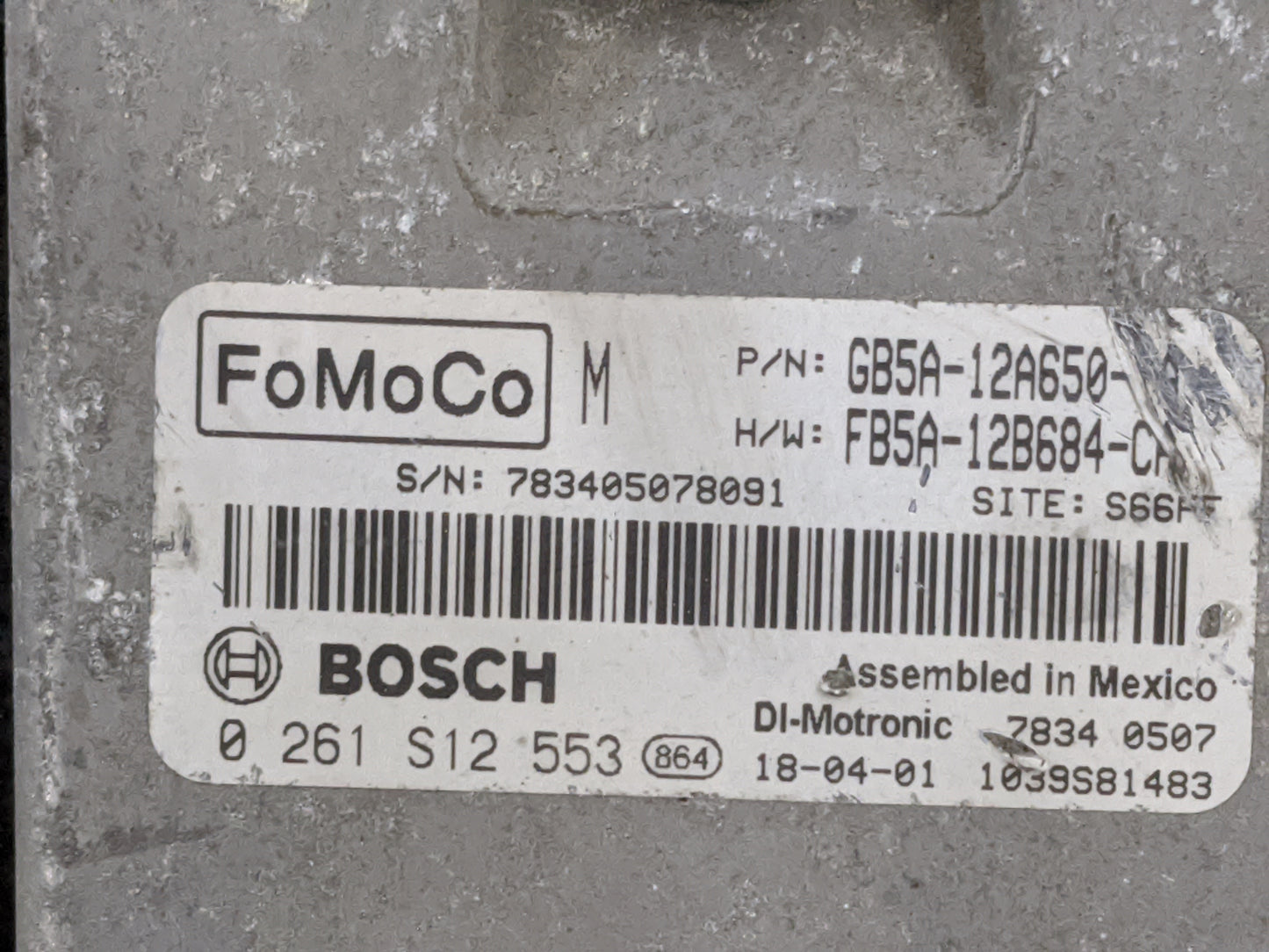 2016-2019 Ford Explorer PCM Engine Control Computer ECU ECM PCU OEM P/N:GB5A-12A650 FB5A-12B684-CA Fits OEM Used Auto Parts 